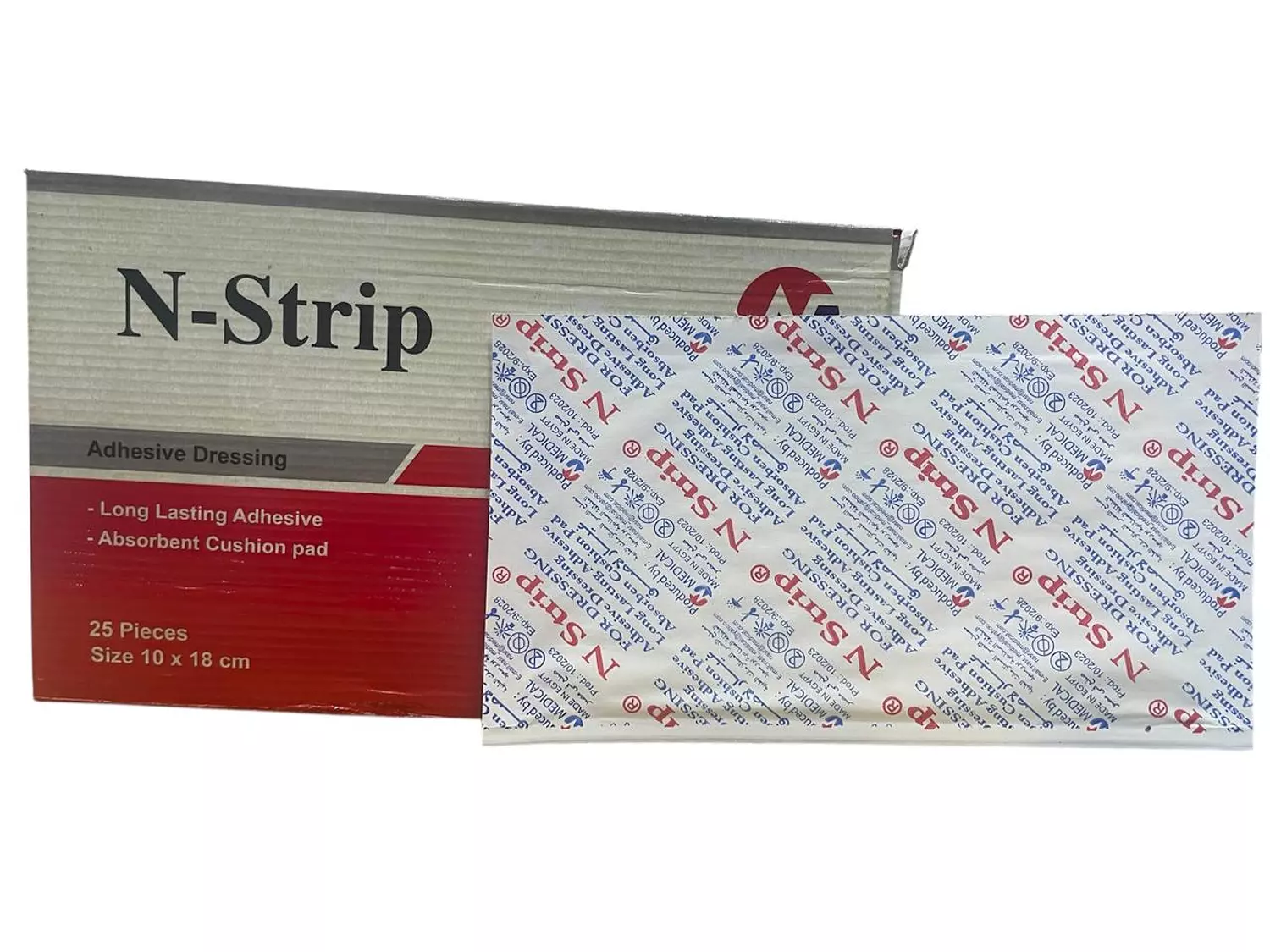 N-STRIP ADHESIVE DRESSING 10*18-EL NASR MEDICAL-25 PCS image