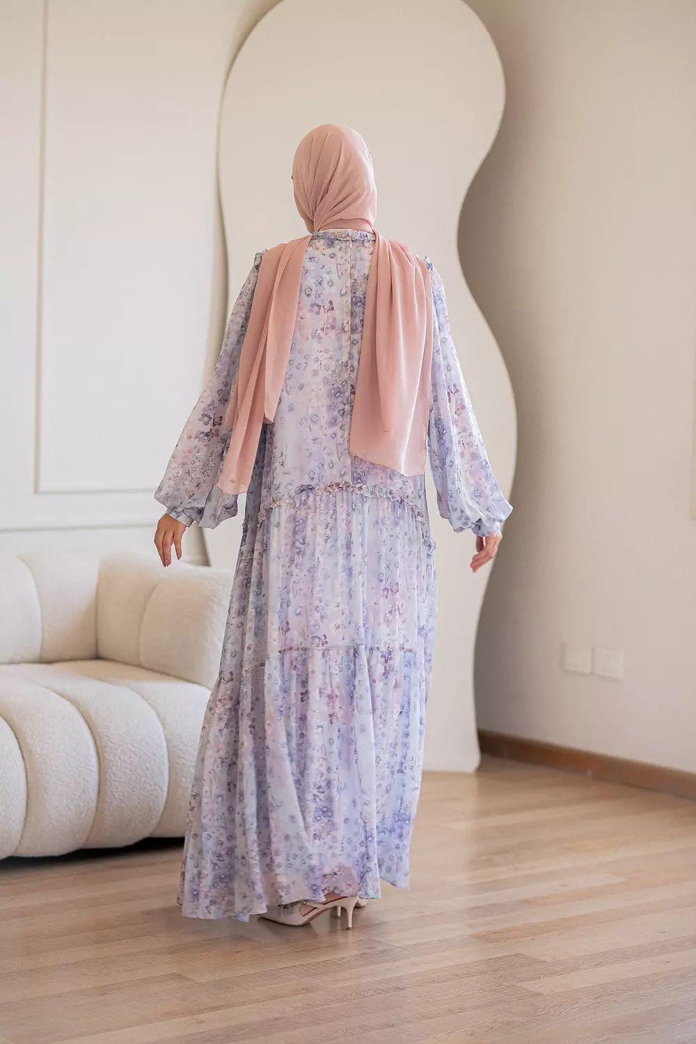 Lilac Chiffone Dress with Full Lining 2
