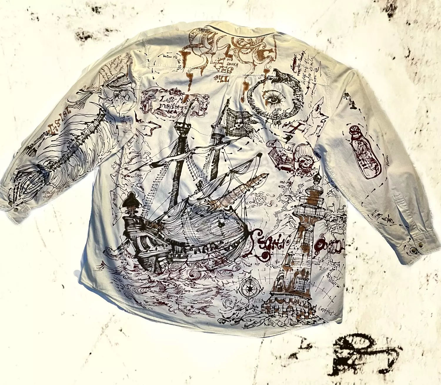 “Pirate’s diaries “ hand painted shirt  hover image