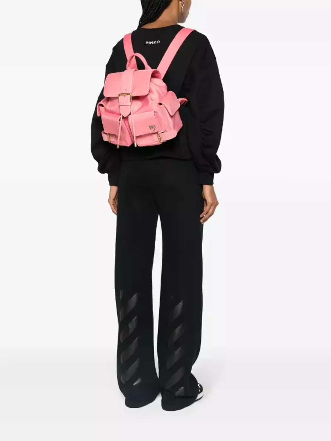  PINKO Pocket logo-plaque backpack 3