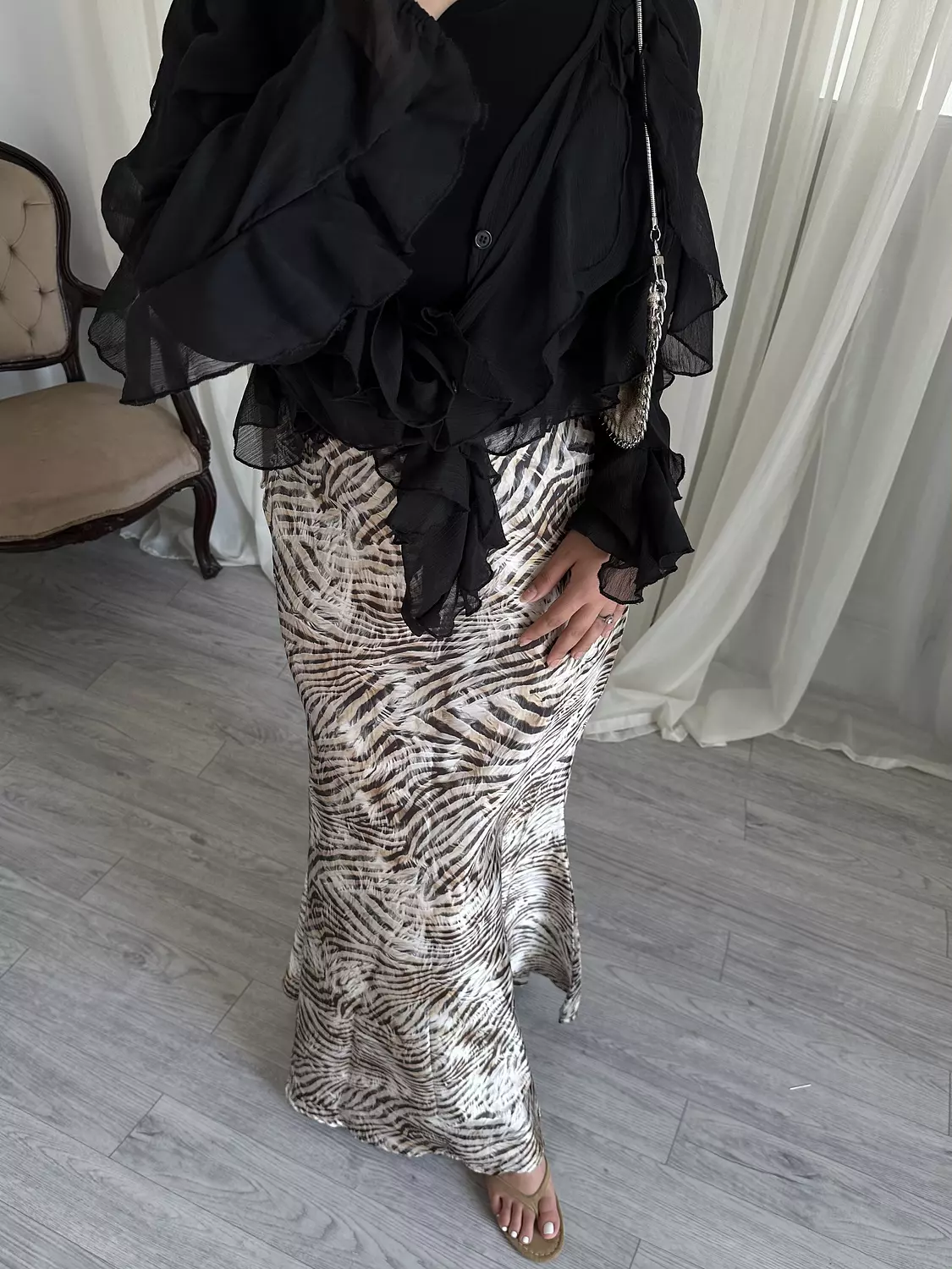 Satin leopard skirt  3