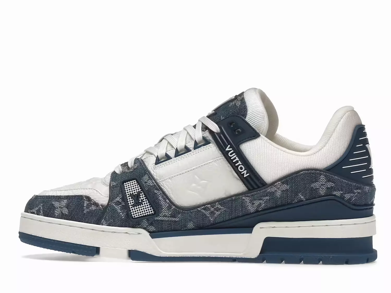 Louis Vuitton LV Trainer Monogram Denim White Blue 2