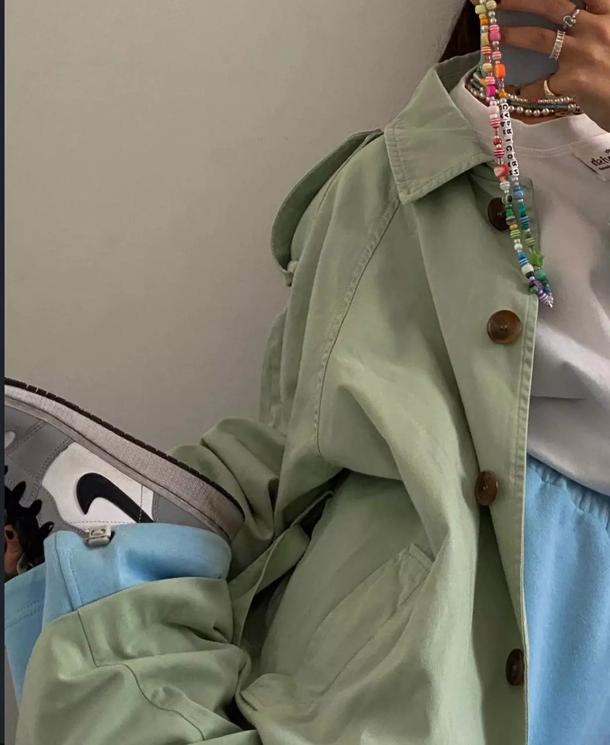Mint trench coat hover image
