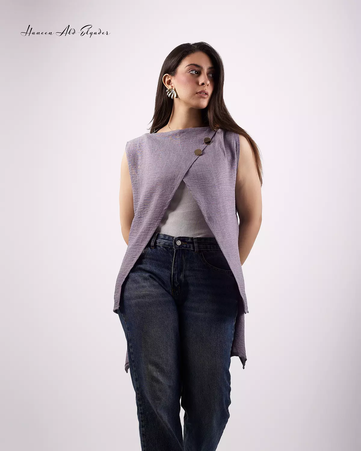 Gray wrap blouse  3