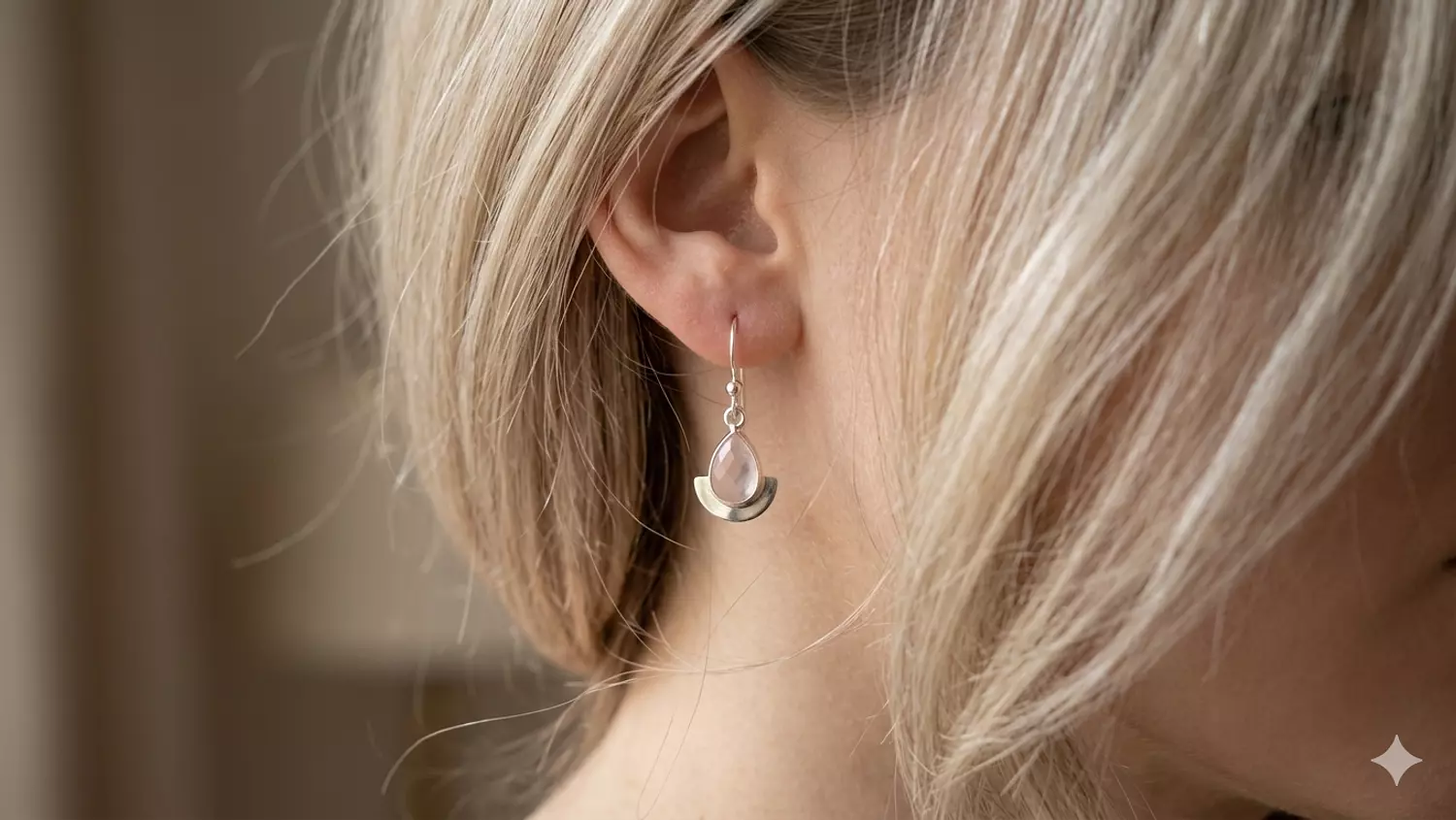 Rose quartz earrings image