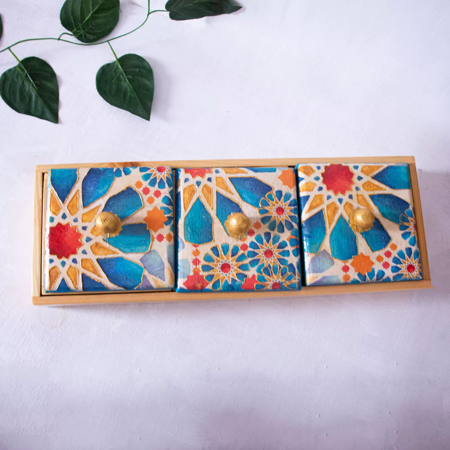 Blue Islamic Star Nuts Tray 4 pieces  5