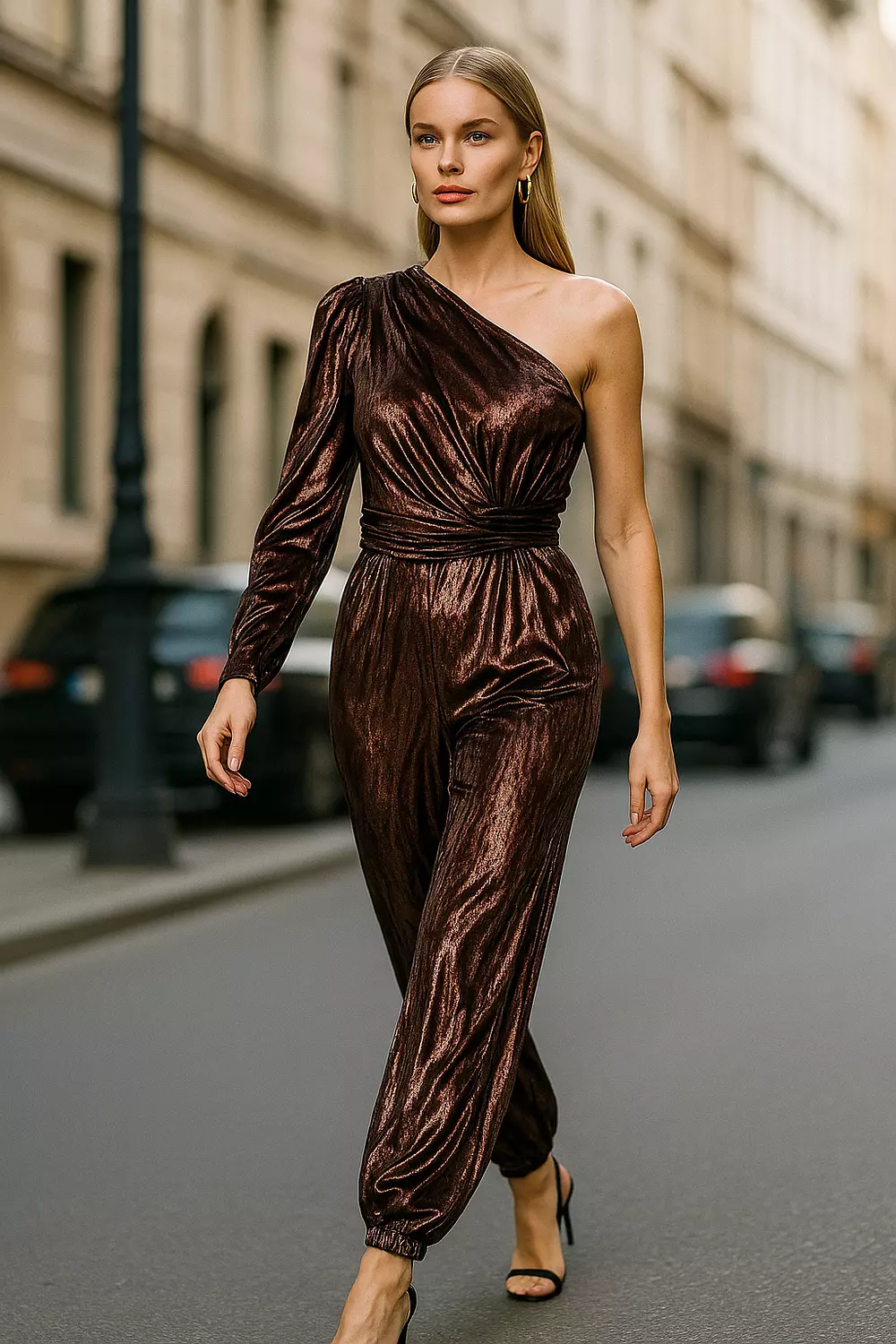 Copper metallic jumpsuit image
