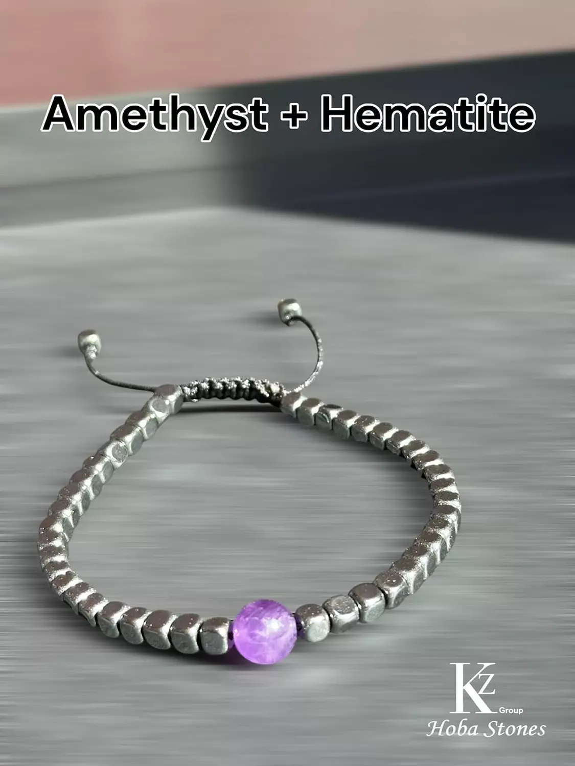 Bracelet Hematite and Amethyst  hover image
