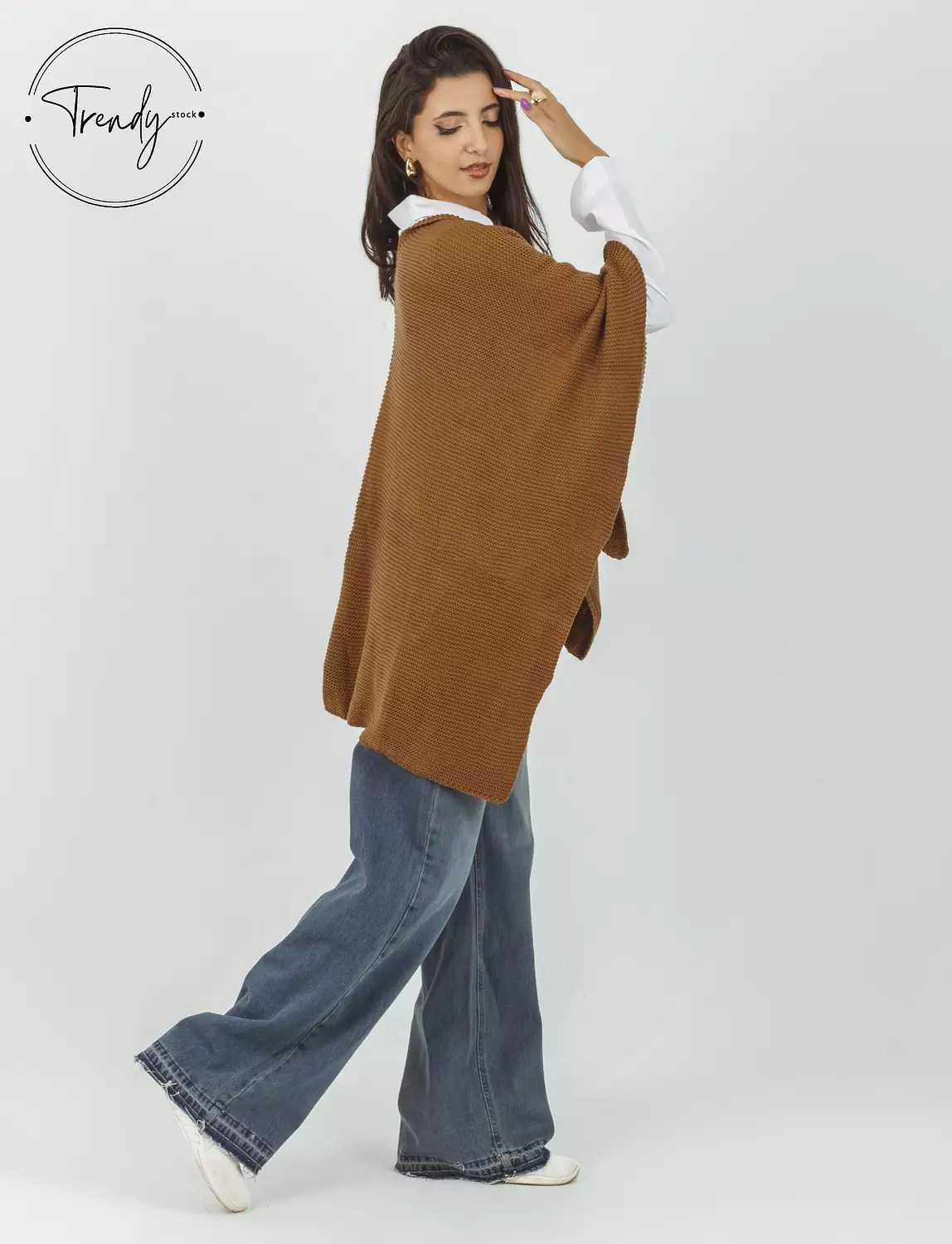 Knit Tie Shawl Polly 2