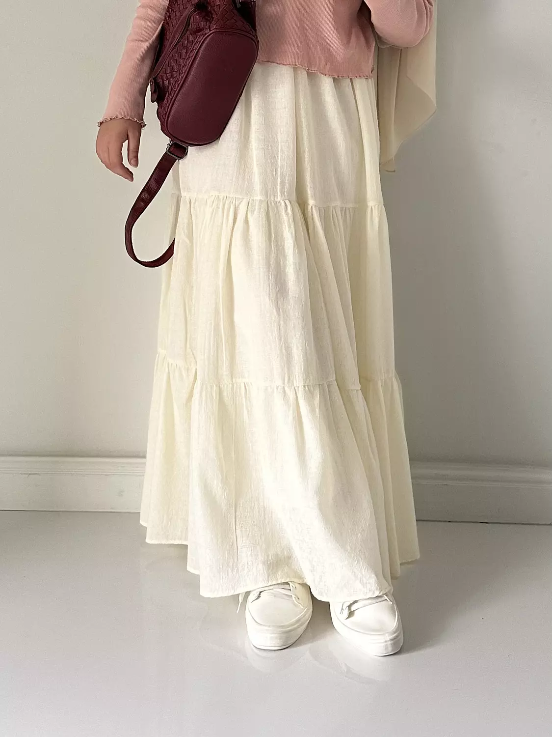 Voile linen ruffles skirt(T)  4