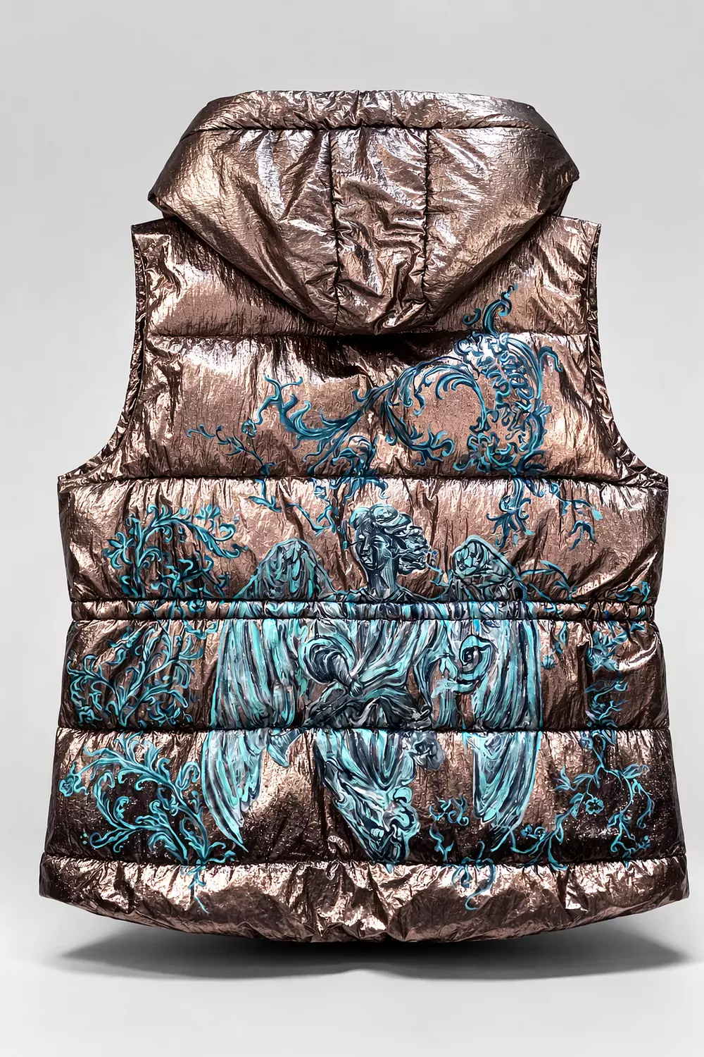 “Guardian Angel “hand painted metallic long vest image