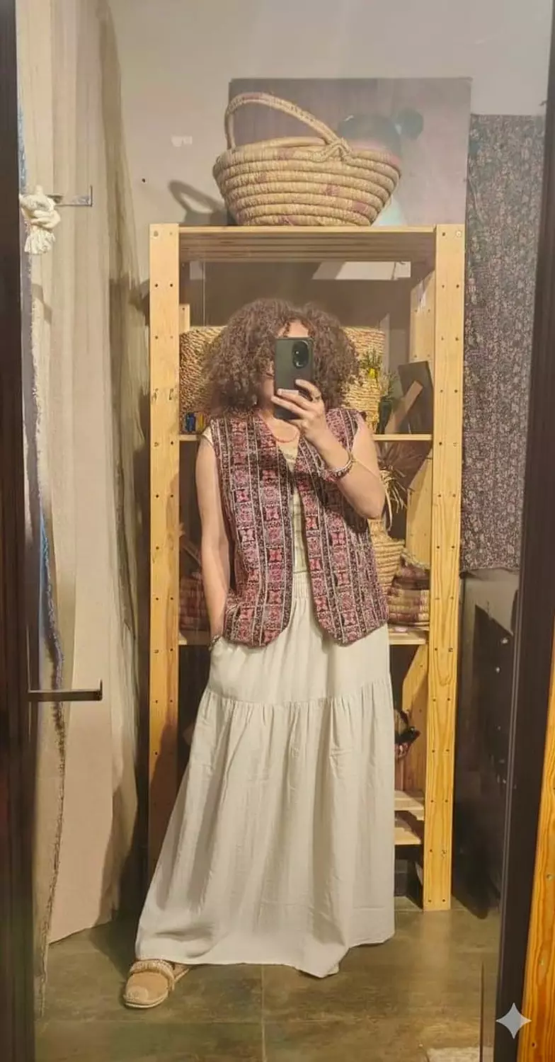  a line maxi cotton Crinkle skirts 5