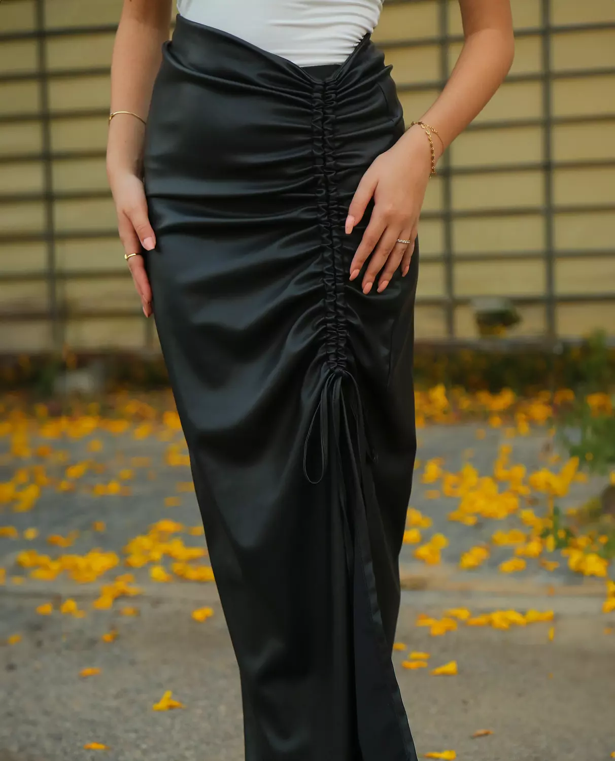 Slitted leather skirt  2