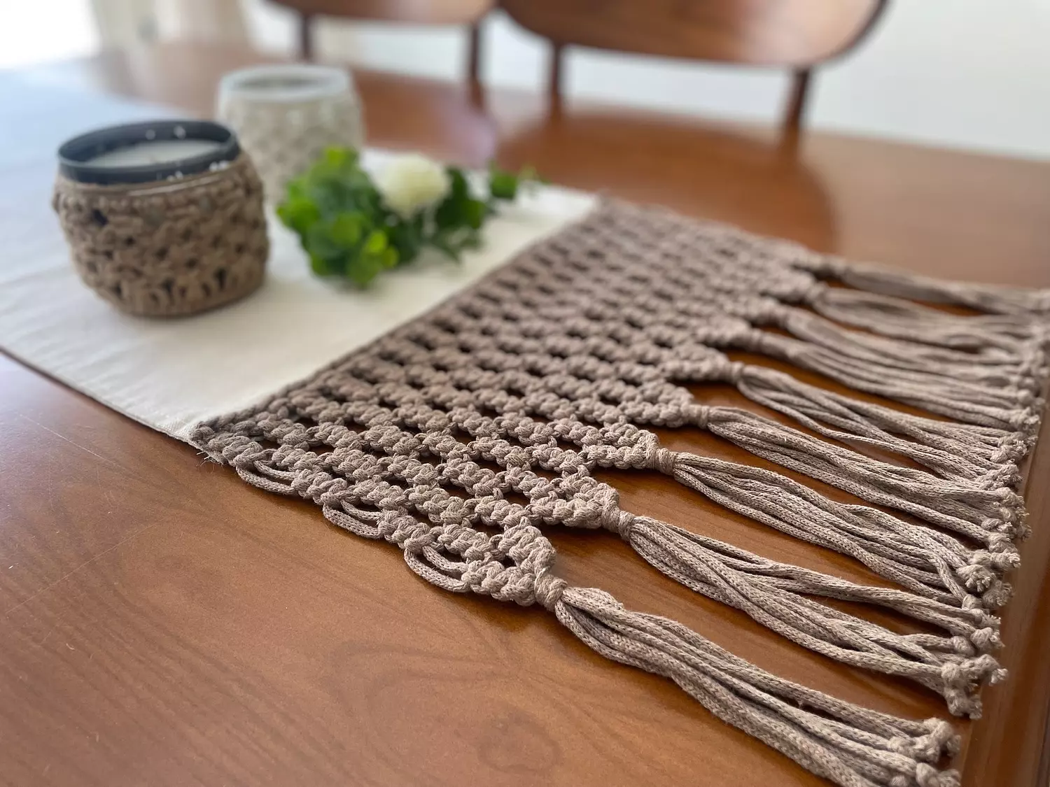 Cotton Macrame Bees Runner  4