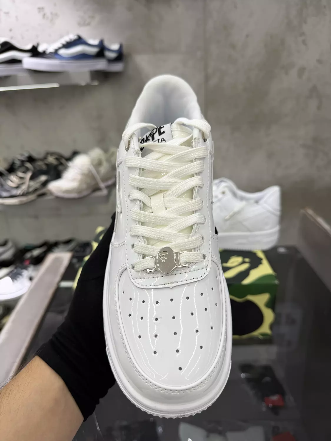 A Bathing Ape Bape Sta Triple White patnet 3