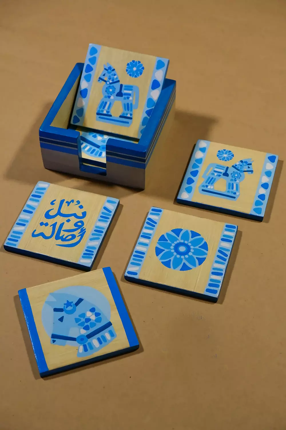 Horse blue Coaster set image