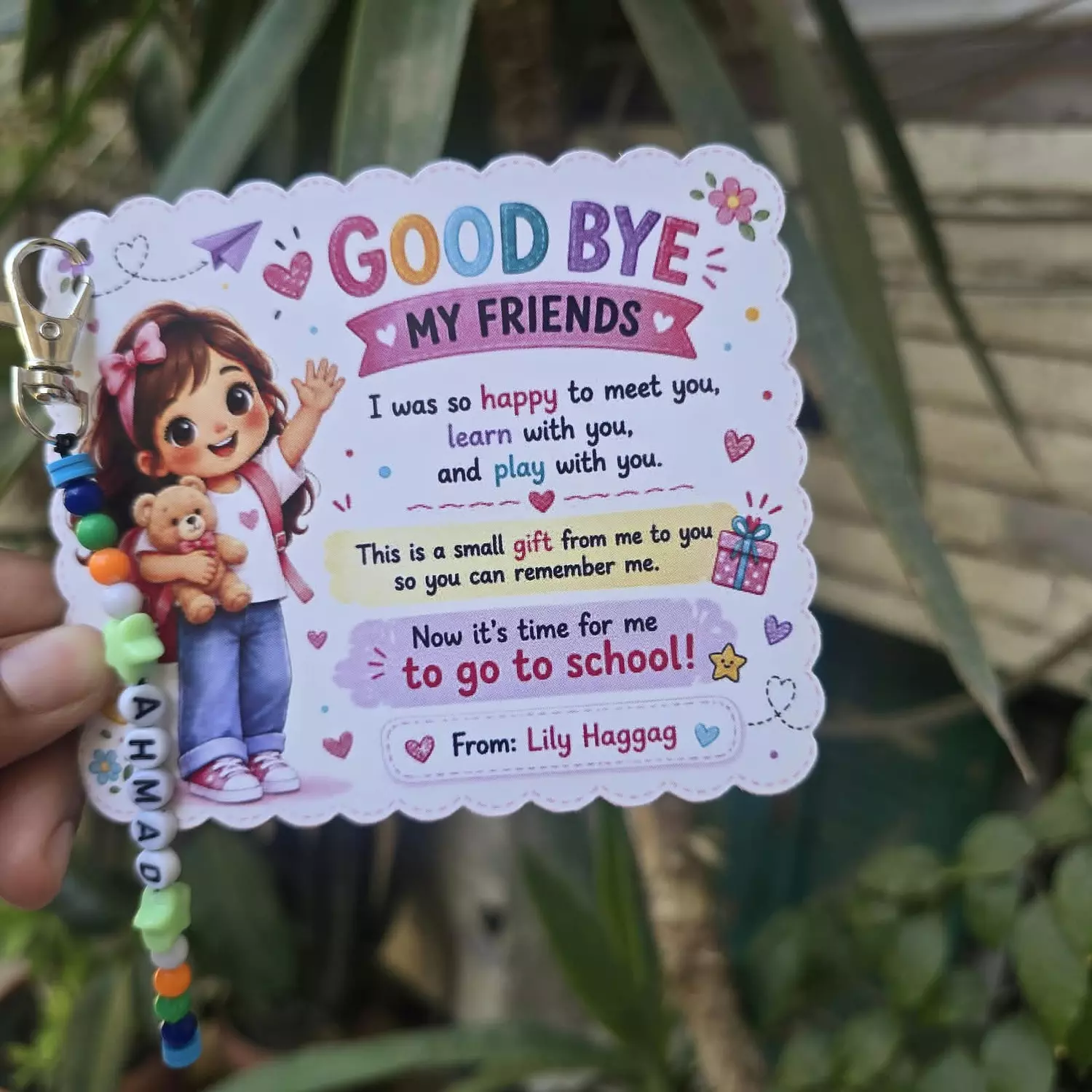 Nursery Goodbye Chain Card 1