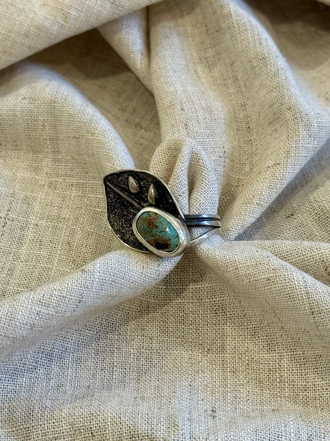 Turquoise Leave Ring hover image