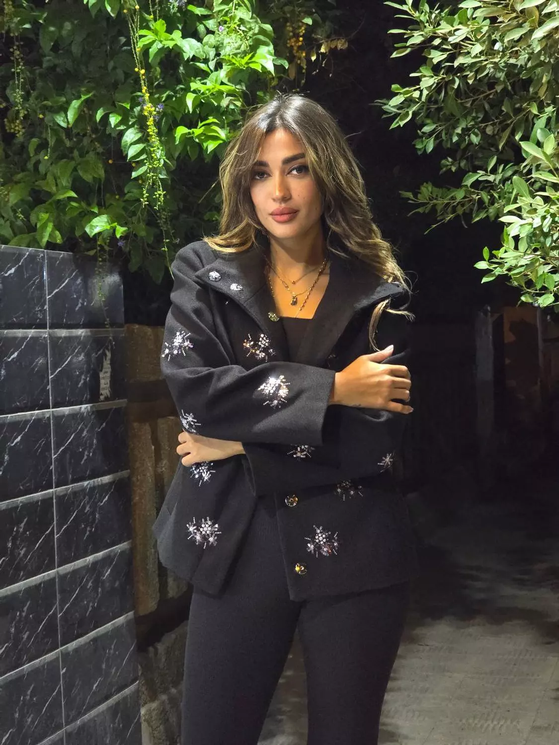 Classic Black Jacket with Silver Sequins hover image