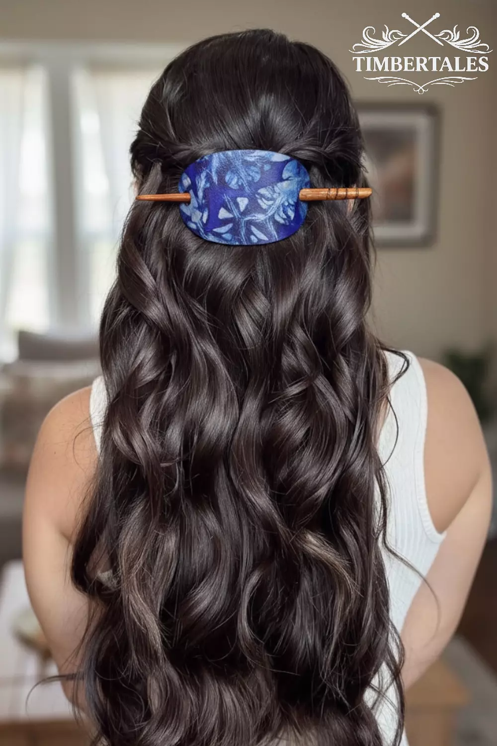 Wavy Blue Hair Barrette hover image
