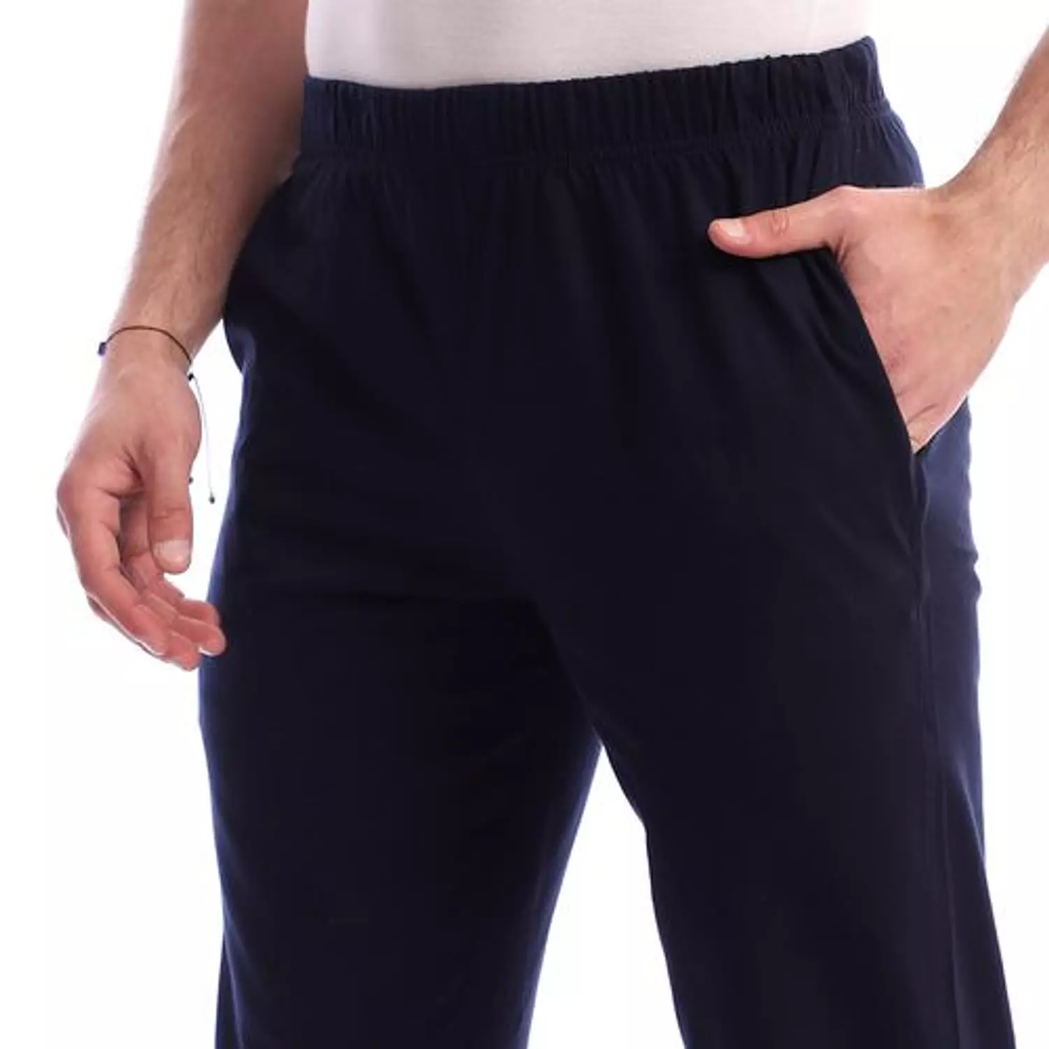 Cotton Plain Pajama Pants - 4040 - Dark Blue hover image