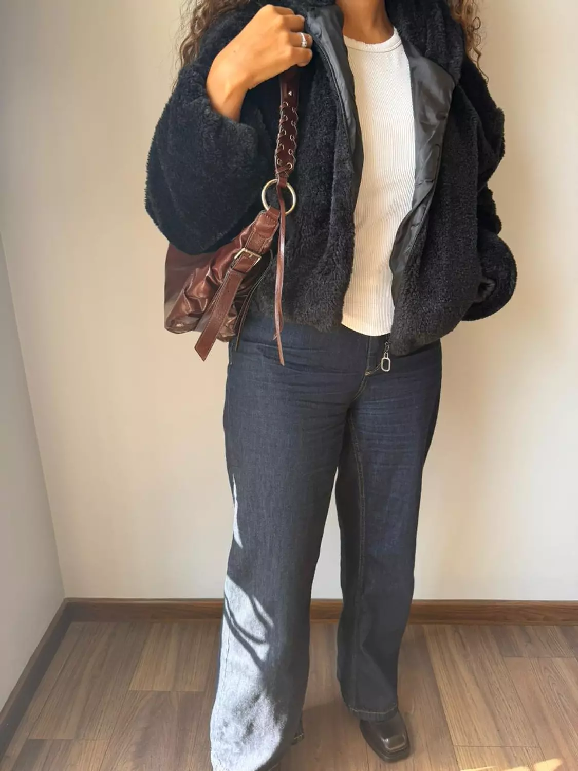 Black Faux Fur Jacket  image