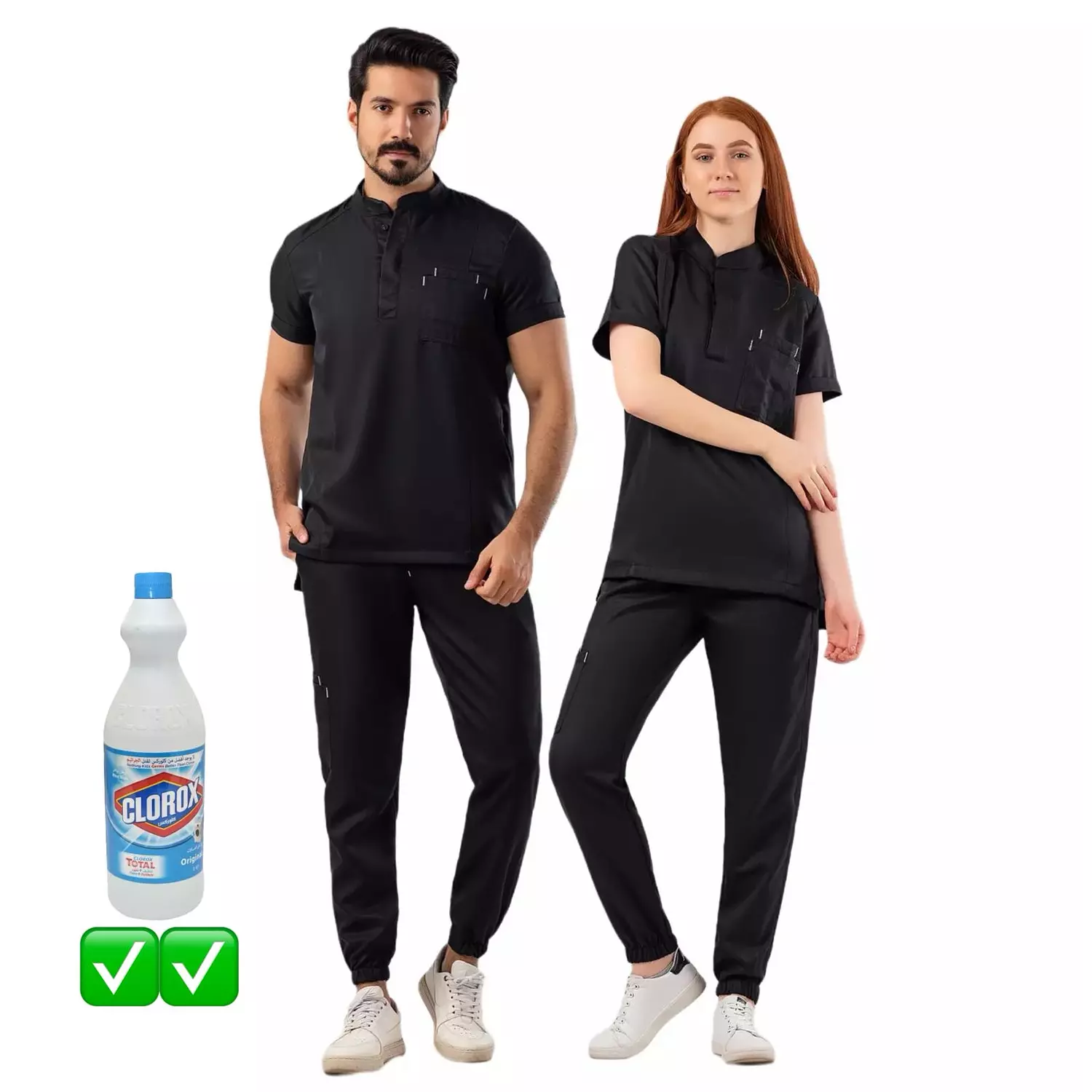 Black Half Collar Scrub  image