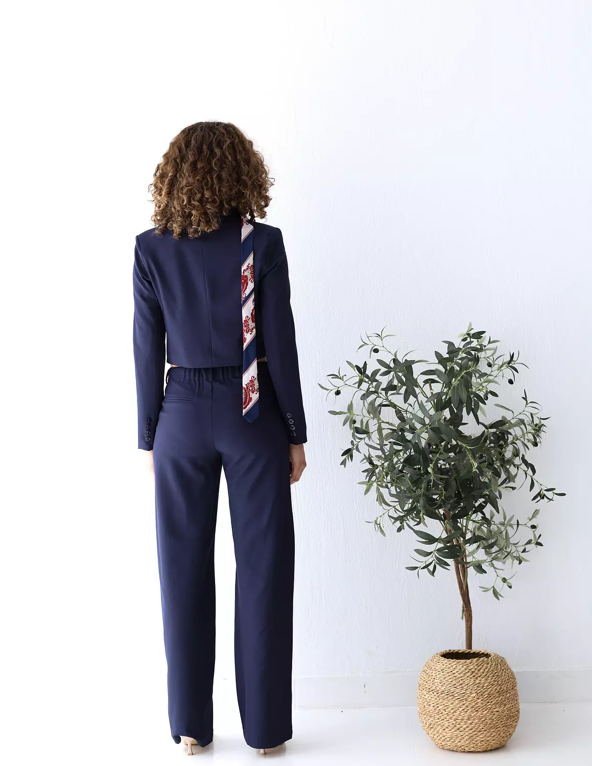 Navy Shadow cropped blazer 2