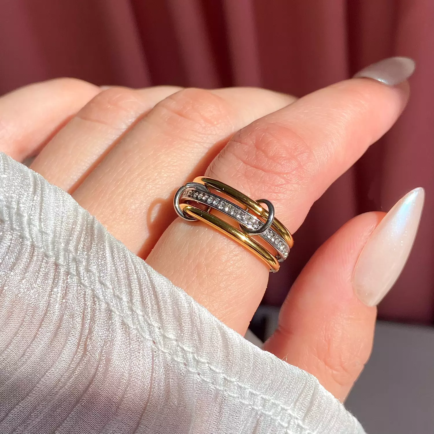 Stackable stainless steel Ring gold & silver  1