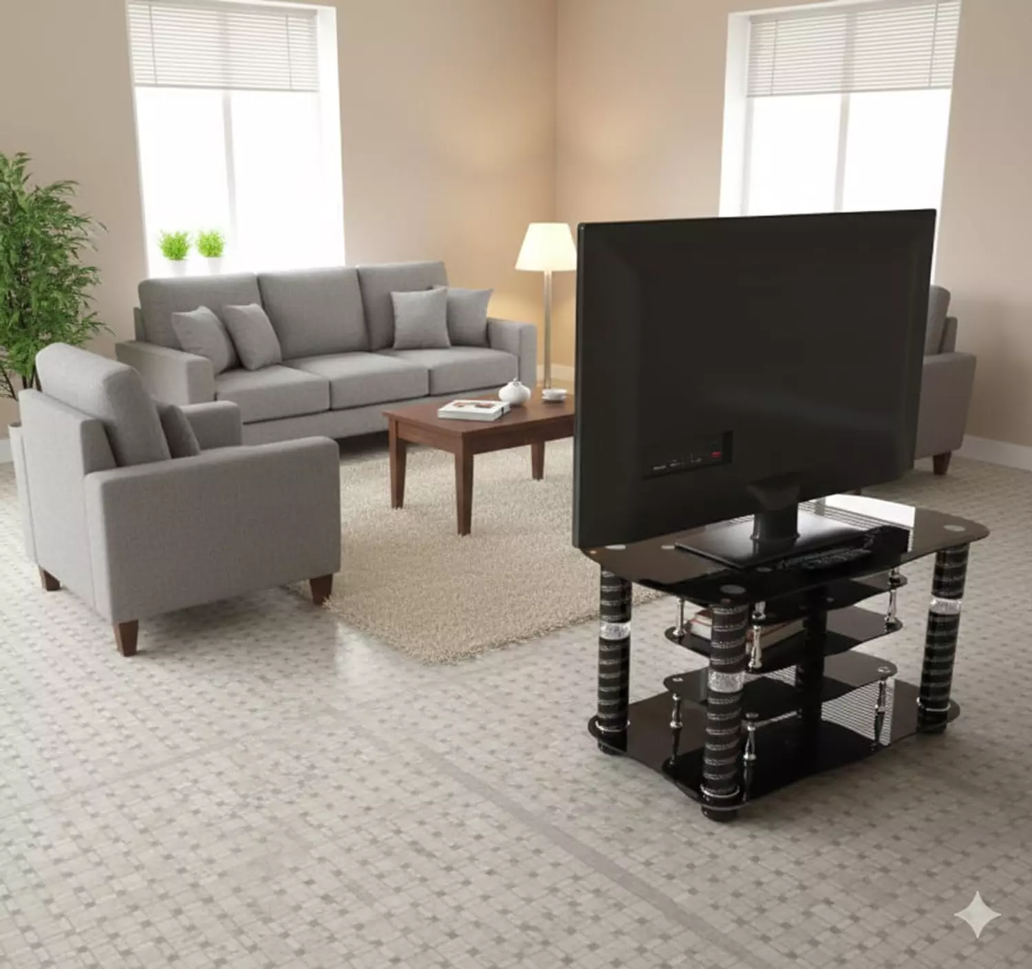 ترابيزه شاشه زجاج 80 سم بدون حامل hover image