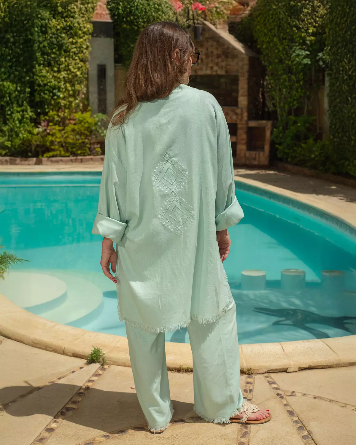 Mint Linen Embroidery Set 3