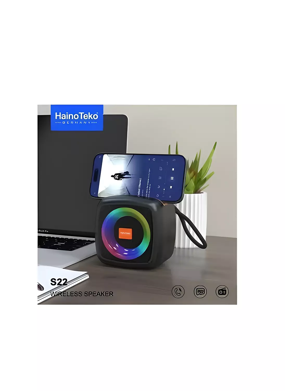 Haino Teko S22 - Wireless Bluetooth Speaker, Stunning RGB Lights, Water & Dust Resistant, Long Battery Life 3