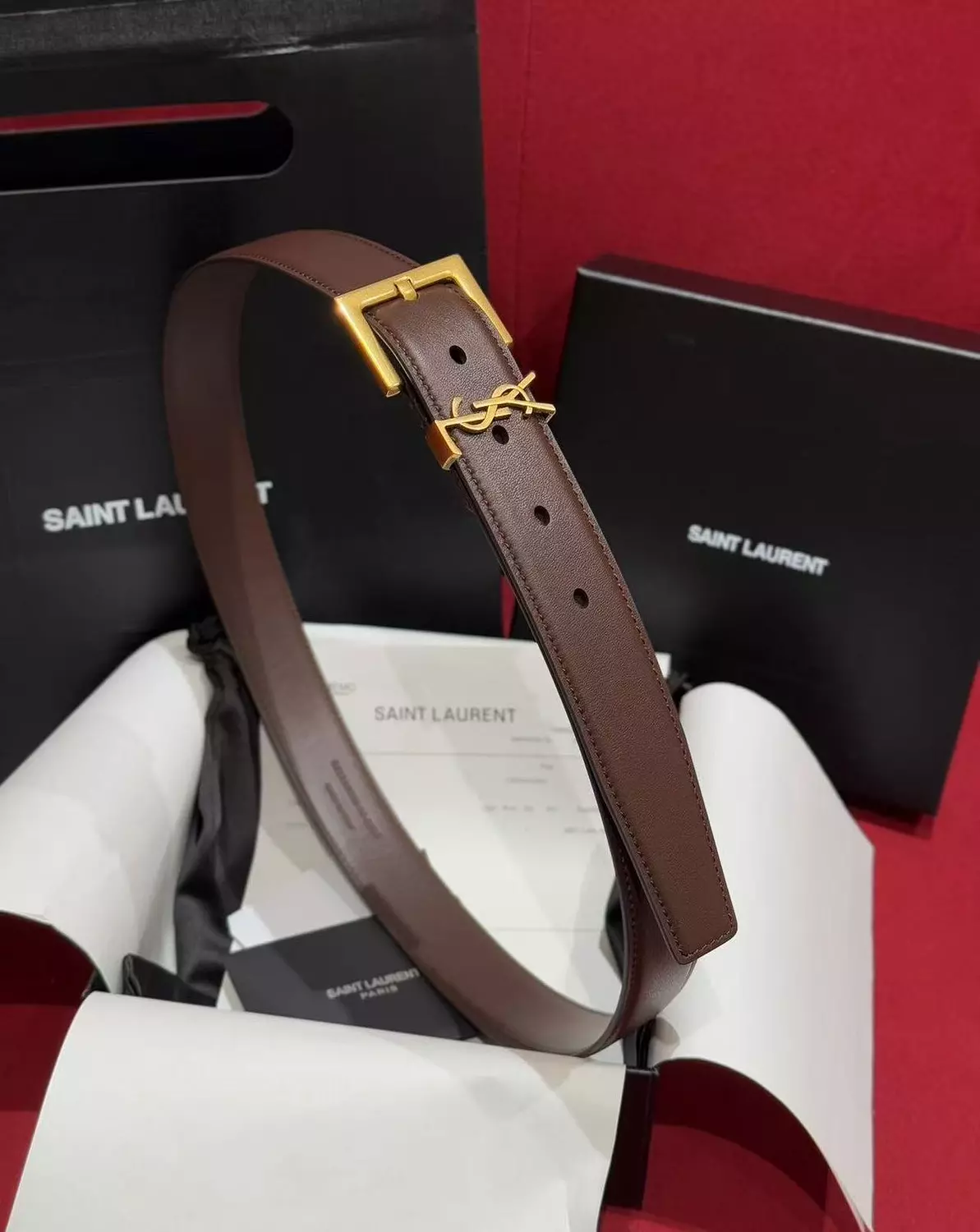 Ysl belt brown image
