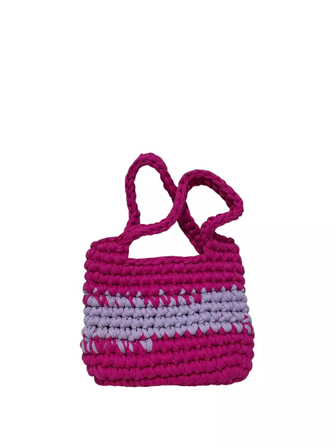 Crochet Bag - Fuchsia & Light Purple image