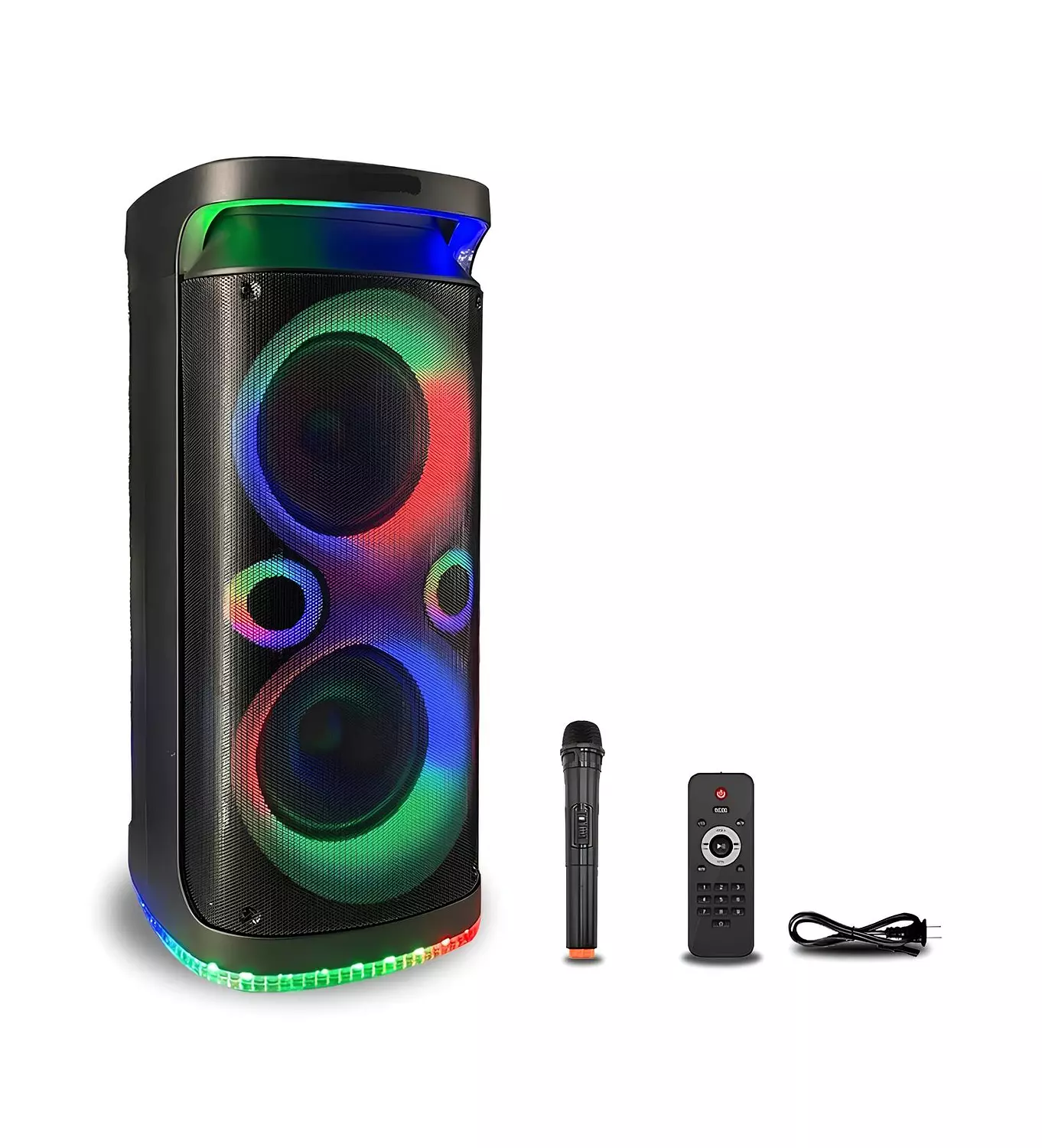 VOVO Double 8-Inch Party Speaker 40W- V-2870 with Mic & Remote 3