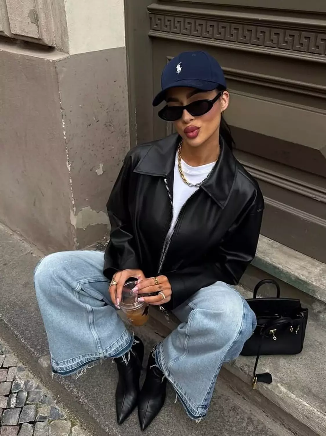 Faux Leather Zip-Up Jacket 2