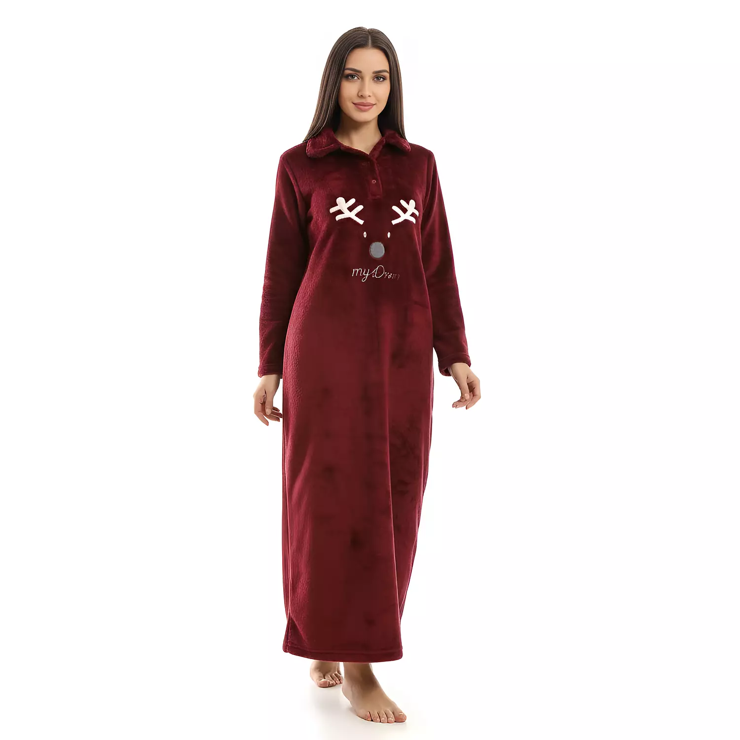 Shorto Nightgown Fleece - 2570 - Maroon 2
