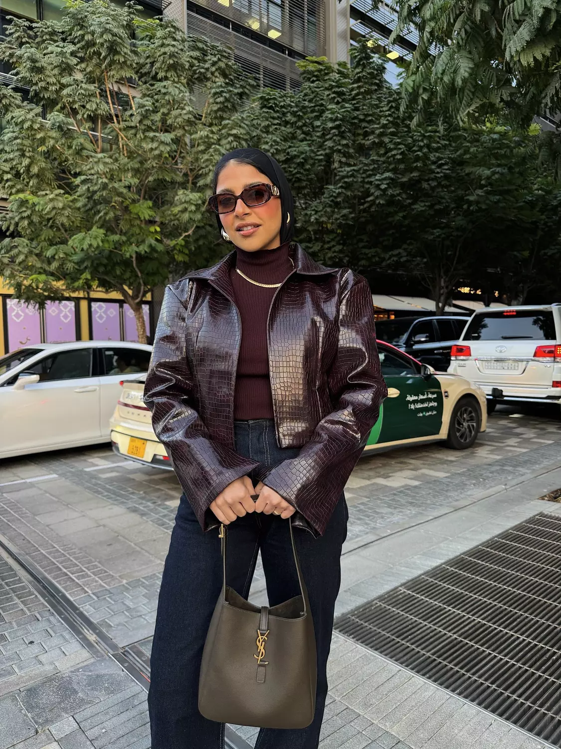 Burgundy Crocodile luxe leather jacket  2