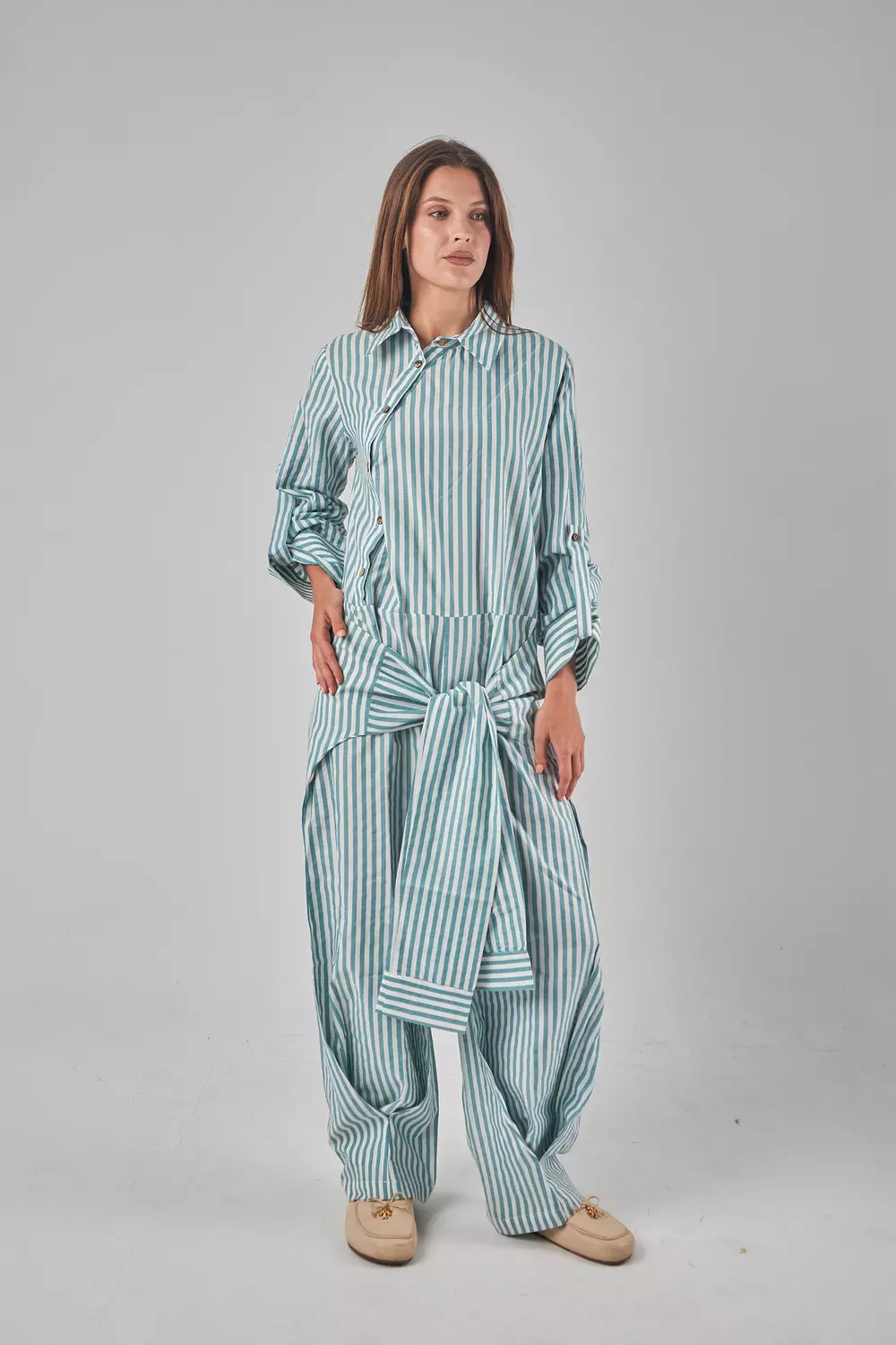 Green Stripped Jumpsuit  image