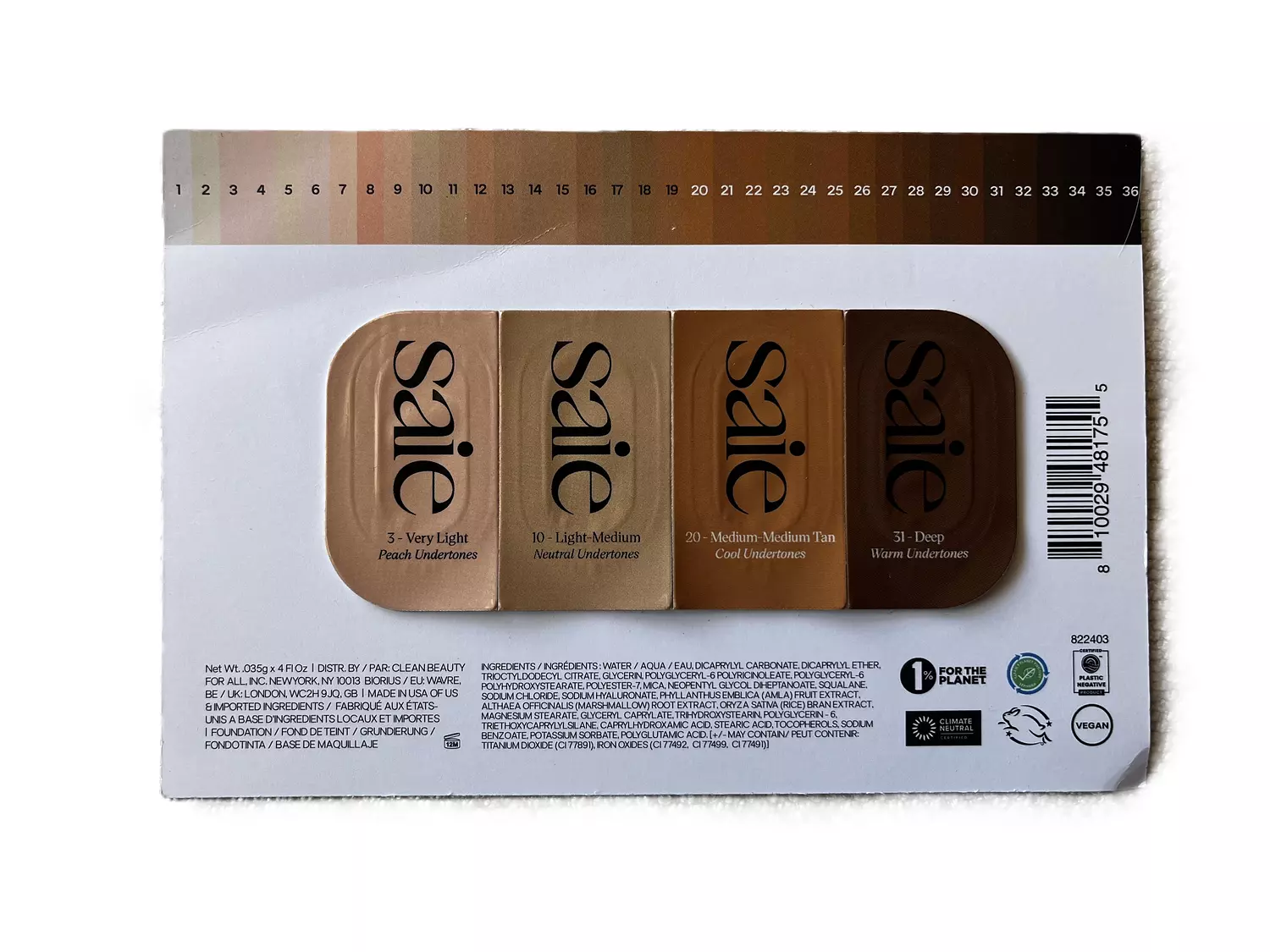Saie Glowy super Skin Foundation 0.35g x4 1