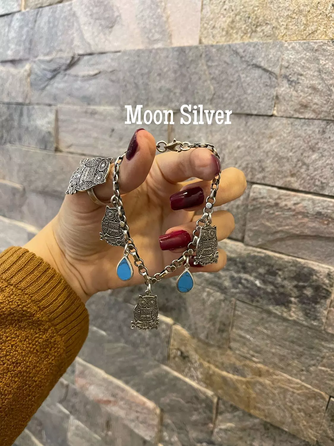 Wonderful Owl Bracelet "turquoise Stone"