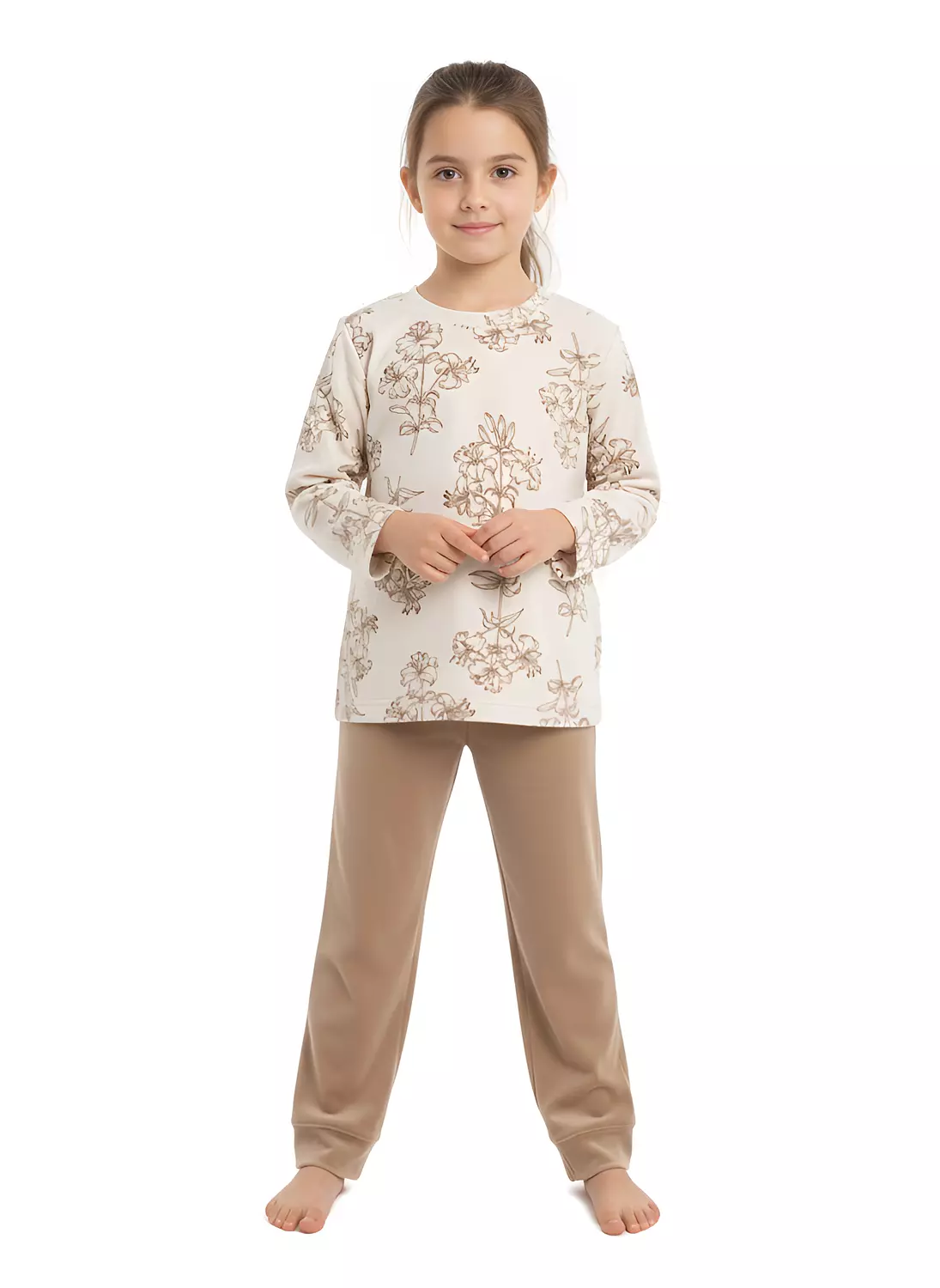 Shorto Printed Flower PJ - Girl - Beige - 3101 - 1 2
