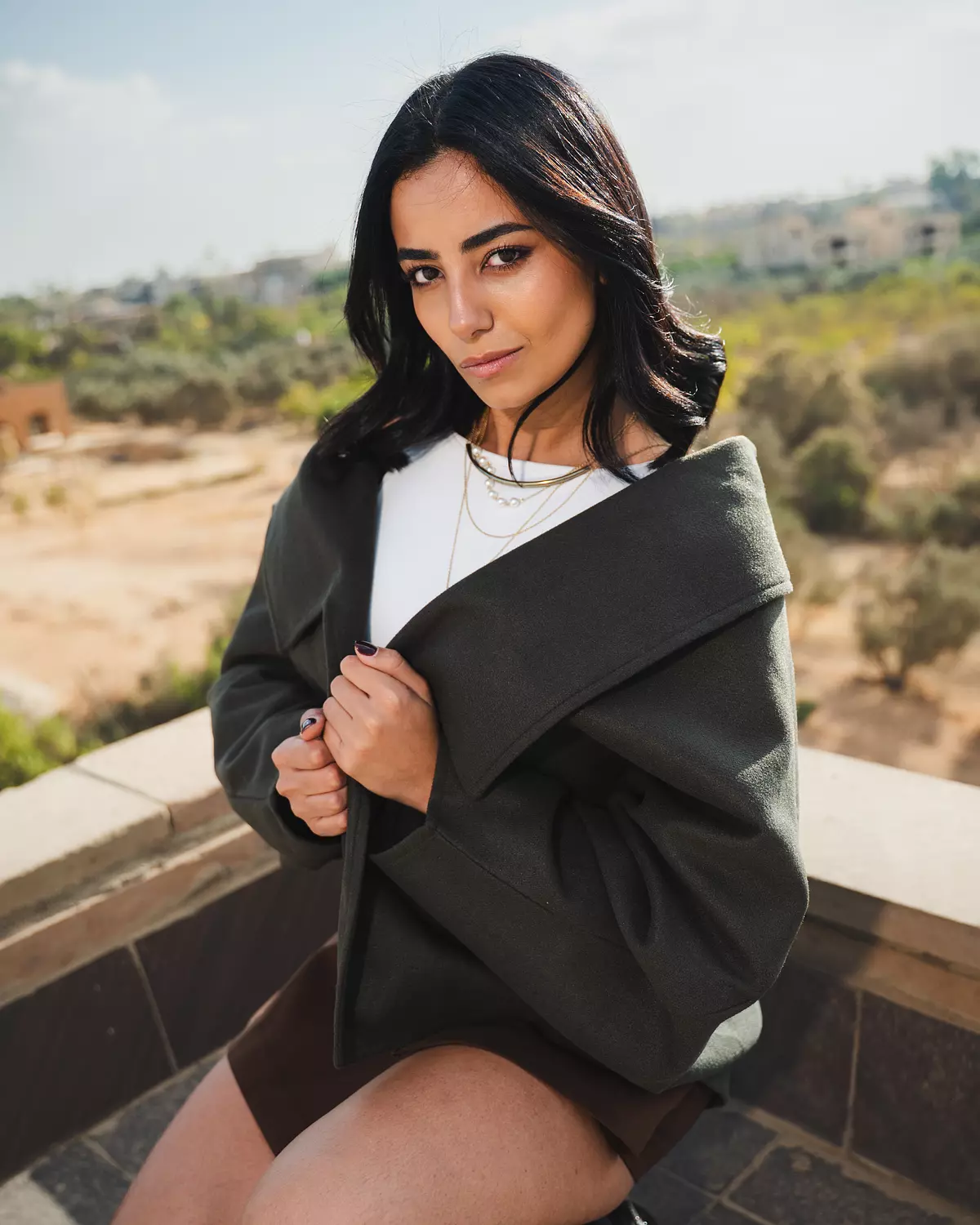 Structured olive wool jacket 3