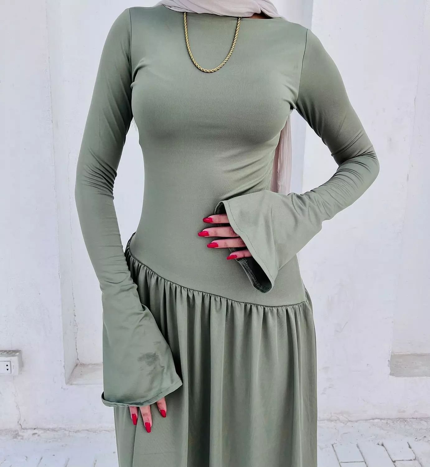 long sleeve ruffle dress 2