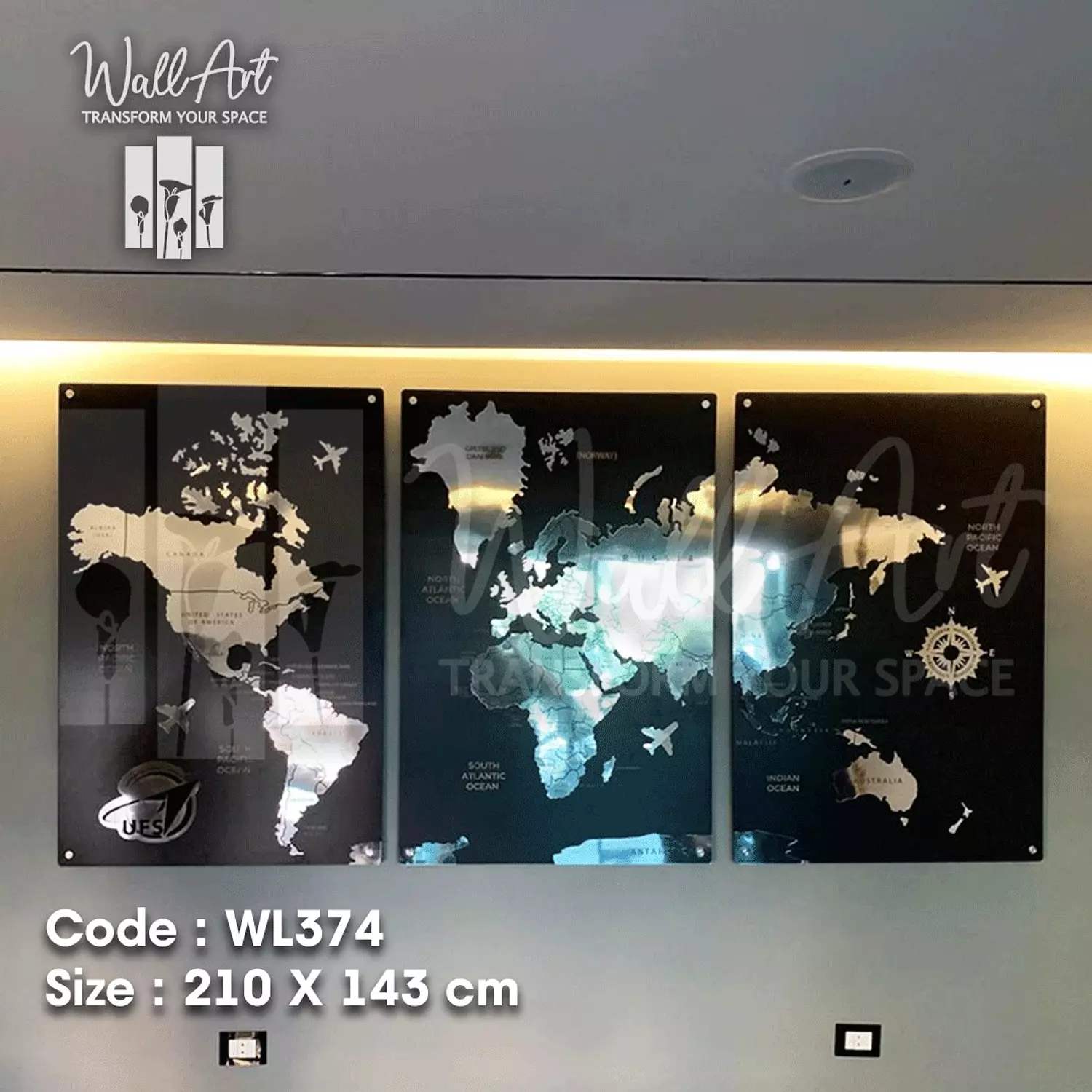 AW116-Engraved World Map   12