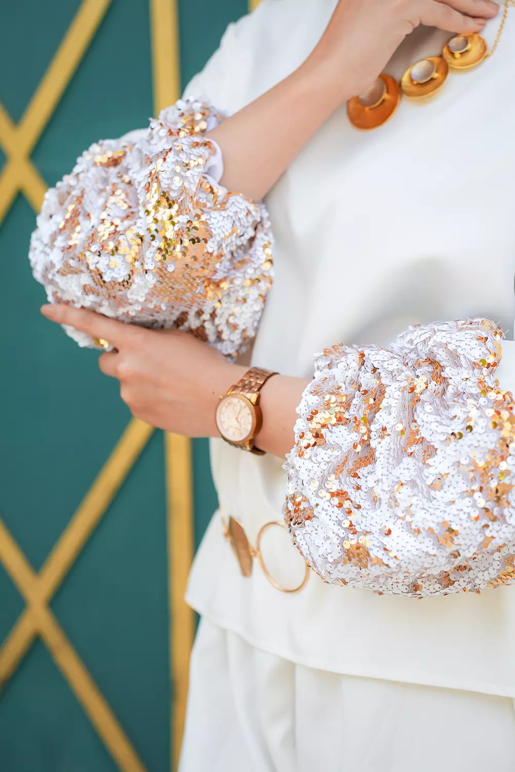 Puffy paiette gold set   image