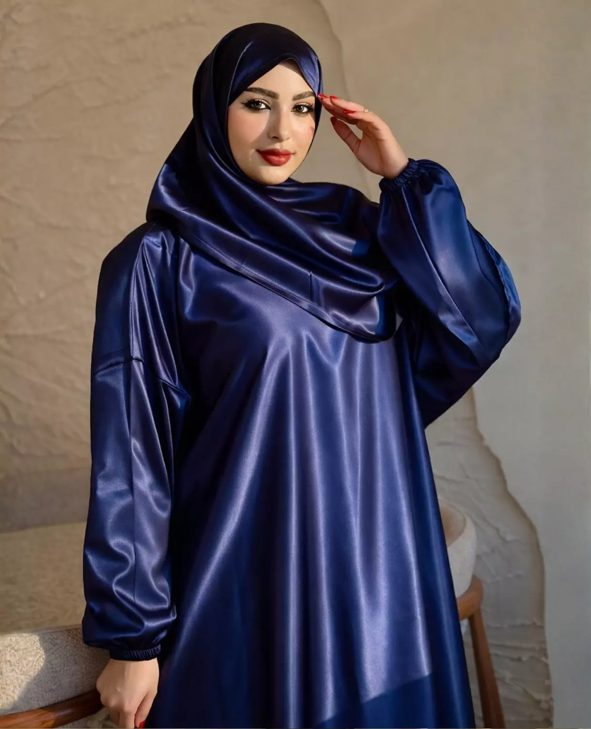 Satin Maxi Isdal with Attached Hijab 8