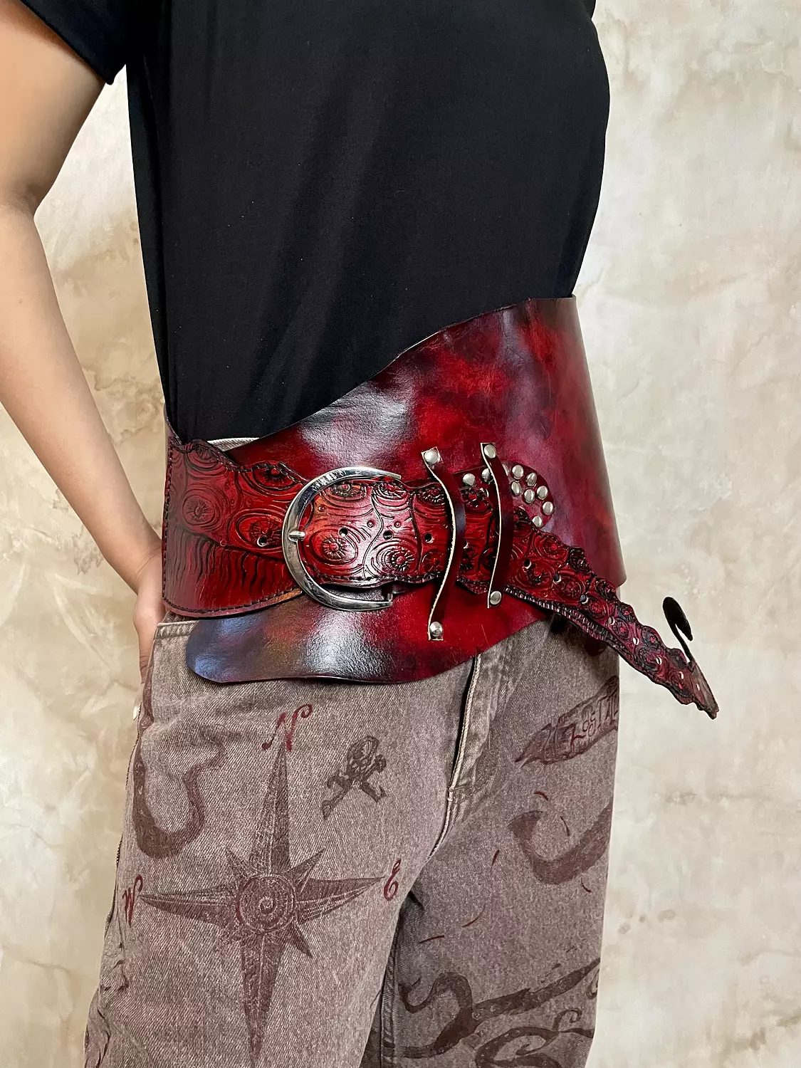 Red Corset Statement Belt hover image