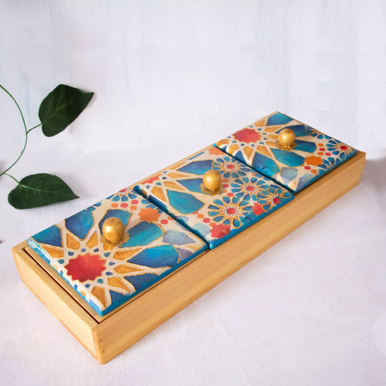 Blue Islamic Star Nuts Tray 4 pieces  4