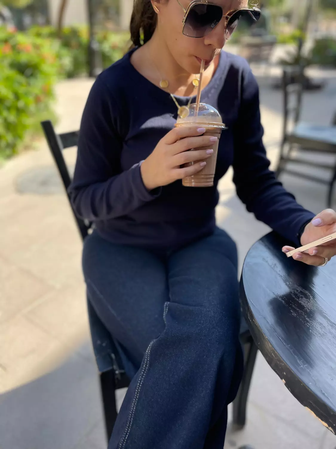 Long Sleeve tank Top - dark blue
